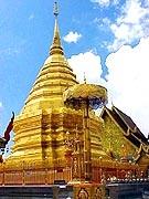 Stupa at Doi Suthep Temple in Chiang Mai Thailand