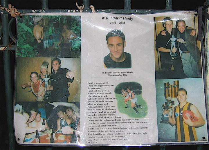 Memorials are tied to the fence around the site of the Kuta nightclub that was bombed. 