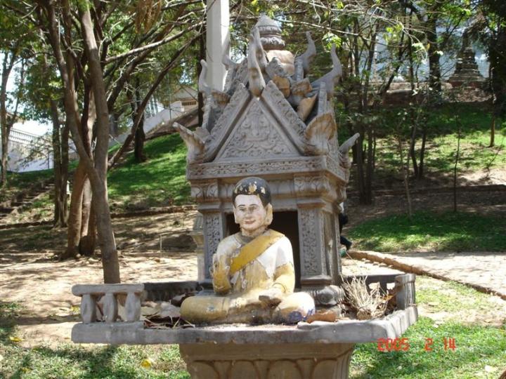 Spirit house and shrine, Wat Phnom, Phnom Penh, Cambodia.