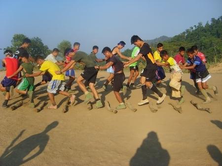 Improvisation is the key in developing team exercises. A shortage of equipment does not have to result in a shortage of enjoyment. 