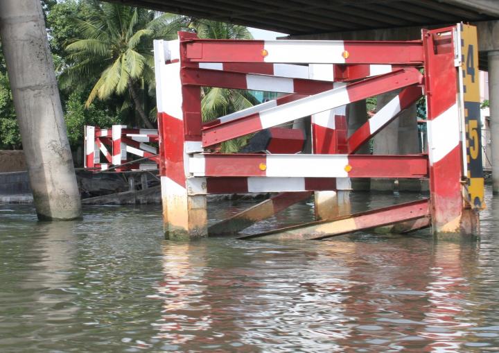 There are road-blocks because of construction