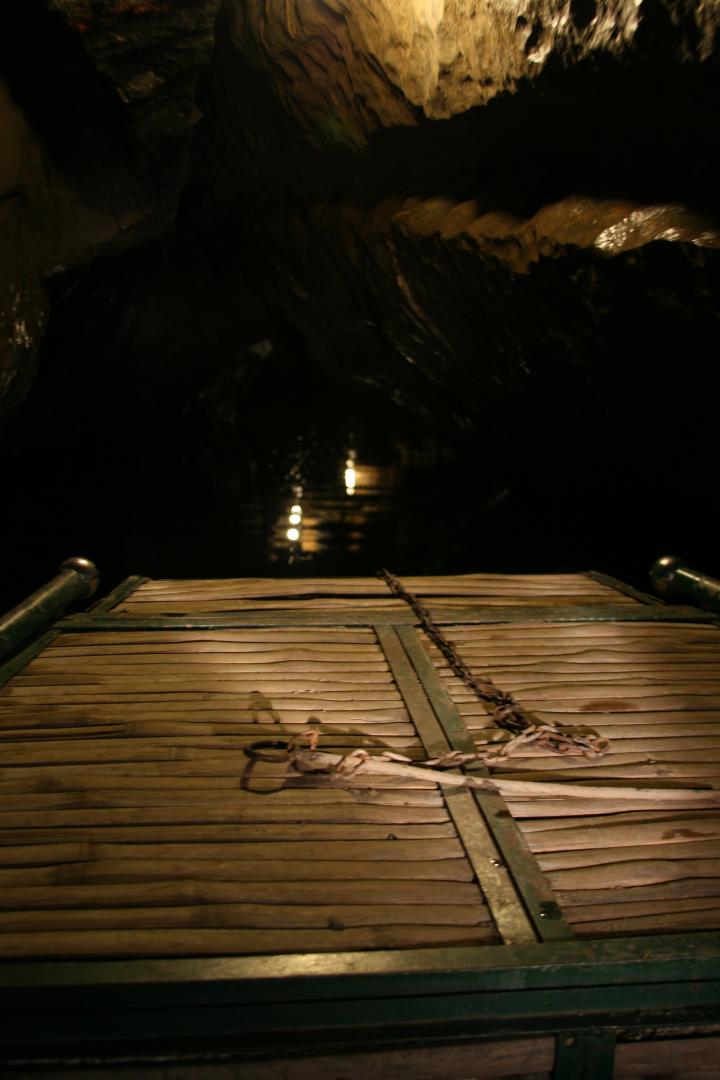 We enter the cave. Perceptions of space are turned upside-down. Our voices echo off rocks we can't see, light bounces    from unexpected places.