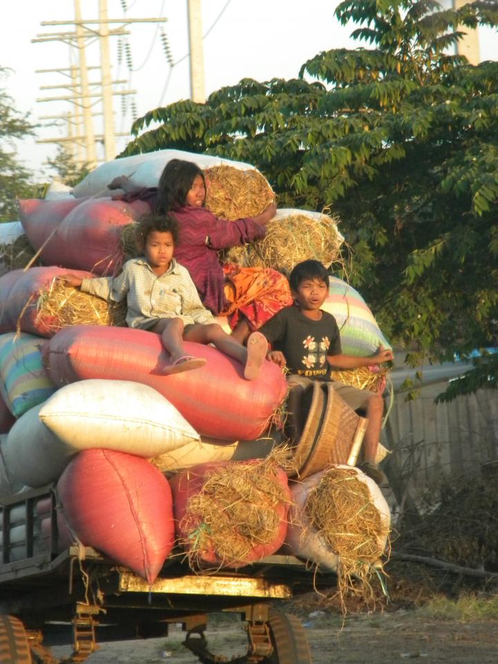 At the border crossing between Thailand and Cambodia