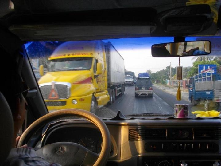 The highways is full of trucks and buses now