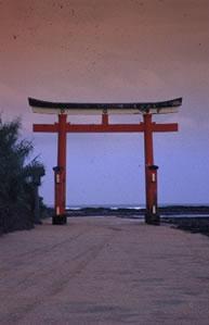 Torii gate, on Aoshima Island.Aoshima, Kyushu, Japan