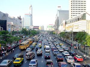 When I think of Bangkok, I think of taxis and cement.