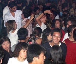 Nightlife in Wudaokou, Beijing.