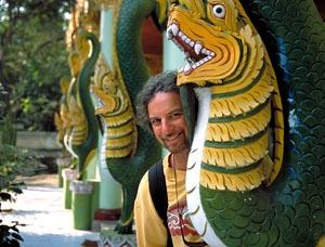 Among naga figures at the Shwekyimyint Paya, Mandalay.