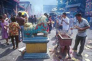 Festival celebrations at Georgetown's Kuan Yin (Goddess of Mercy) Temple which dates from the year 1800