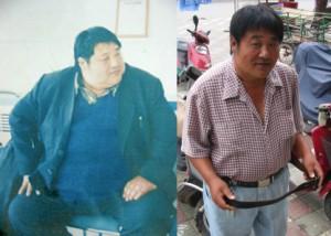 Ren Yueliang before (l) and after (r).