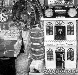 Scene from Hanoi's Paper Street, where paper versions of all modern conveniences are available to send on to the next life.