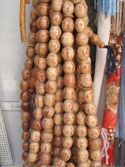 Prayer beads in the Jerusalem bazaar.