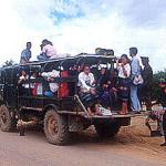 Travel on narrow, pitted roads is a slow process in northern Laos, where potholes can seem as big as bomb craters (and some of them ARE). Passengers ride in converted trucks, often Russian, Chinese or Vietnamese cast-offs.