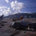 Arriving at Hong Kong's Chek Lap Kok International Airport