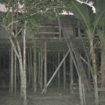 the longhouse is designed for living high (about 3 metres) above the ground 