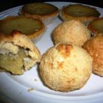 The "insides" of the durian bomb, with durian tarts in the background