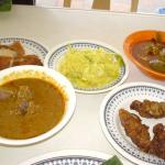 Some of the regular fare in a nasi kandar meal