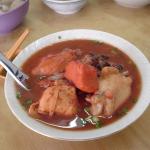 A bowl of Foochow red wine noodles