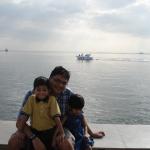 My hubby and kids at Baywalk
