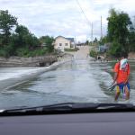 The road in the middle of the river