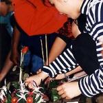 Launching a Krathong at the Loi Krathong Festival in Chiang Mai Thailand