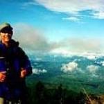 At the summit of the highest mountain in Thailand, Doi Inthanon near the city of Chiang Mai