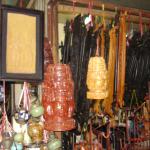 Opium pipes, picture frames, and carvings. Phnom Penh, Cambodia.