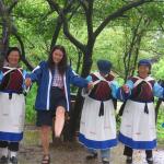 Dancing with Naxi ladies in Yunnan province.