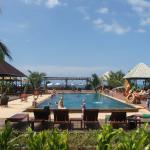 fun time by swimming pool