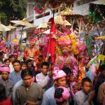 Sang Long procession around the temple ground