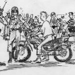 Driving motorcycle please wear helmet otherwise you are stopped by police.