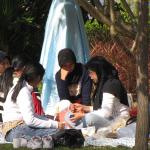 Indonesian maids in a Ma On Shan Park. 