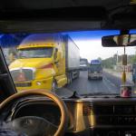 The highways is full of trucks and buses now