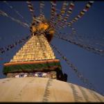 The eyes of Buddha, which stare toward the four directions from the harnika of the Boudhnath stupa