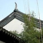 Detail of roof, Confucius temple, Shanghai.