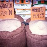 Thailand's staple grain, rice, dominates the fresh market's fare.
