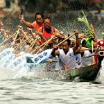 Hong Kong Dragon Boat races at Aberdeen harbour on the south side of Hong Kong island.