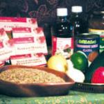 Spices, lentils, vinegar, mango chutney and fresh ingredients