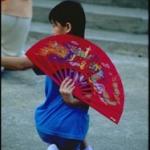 Morning tai chi sin ("fan dance") practice in Macau.
