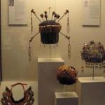 Various headgears worn by Nyonyas on their wedding day. The size and high quality craftsmanship is an indication on how rich the family is.