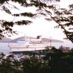The Ocean Pearl docked in Nha Trang and seen here from the Cau Da Villas, the Emperor's summer vacation compond on the hill overlooking the Nha Trang Bay. Cau Da Villas has been restored and is now a hotel. We have stayed there and highly recommend it.