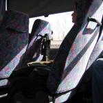 Soldier on the bus to Jerusalem.