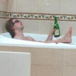 The author in a rare moment